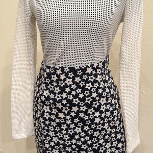 & Other Stories Navy and White Star Pattern Skirt